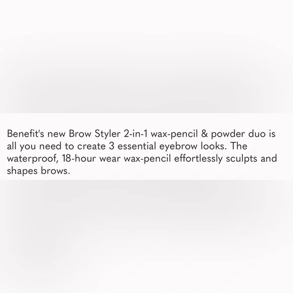 NIB Benefit Brow Styler w/ Wax Pencil and Powder Dual Ended Warm Golden Blonde 2 - Picture 7 of 12